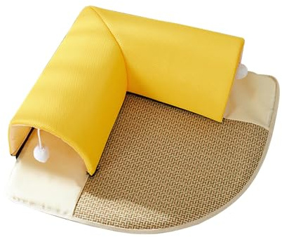laxreheye Tunnel pour chat avec niche de jeu, coussin douillet avec espace de couchage, 2 en 1 avec tunnel pour petits animaux avec coussin amovible