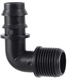 5 pezzi 1/2 3/4 connettore a gomito filettato maschio 16 mm 20 mm connettore for tubo irrigazione giardino raccordi di collegamento dell'acqua(1I2 to DN20)