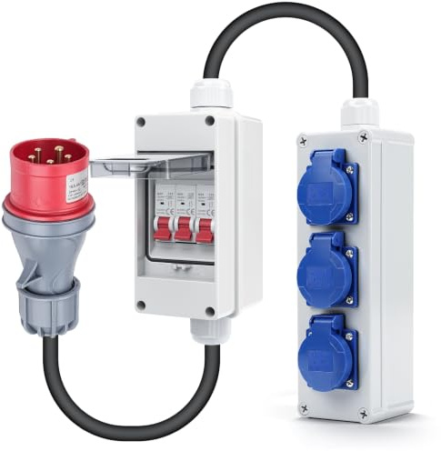 Distribuidor de Corriente de Pared con Disyuntores 16A Cuadro Electrico