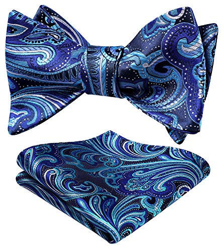HISDERN Set papillon da uomo jacquard floreale floreale Taglia unica