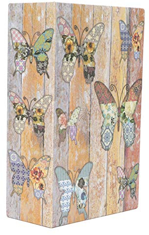 Coffre-Fort Livre, Boîte de Rangement Sûre de Livre Tirelire Coffre-Fort de Dictionnaire avec Serrure de Code ou Clé, Coffre-Fort Caché de Livre pour Stocker L'argent, Bijoux (Le Papillon)