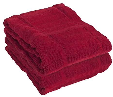 All-Clad Professional Cotton Terry Kitchen Towel, Chili, 17x30 in, 2pc