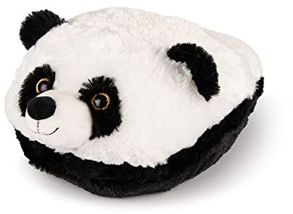 COZY NOXXIEZ Plüsch-Fußwärmer, einteilig, mit kuschelweichem Kissen, für Kinder und Erwachsene, Panda, White Black, 38/38.5 EU