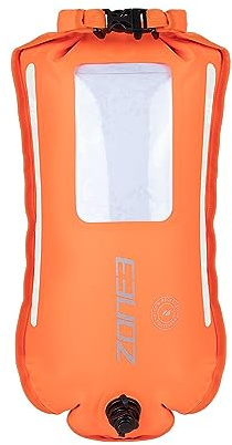ZONE3 Recycled 2 LED Light 28L Dry Bag Buoy with Waterproof Phone Pouch for Open Water Swimming