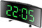 iSpchen Réveil numérique avec grand écran LED - Réveil de voyage - Fonction snooze - Contrôle de la lumière - Réveil radio-piloté intelligent - Pour chambre à coucher, salon - Vert créatif