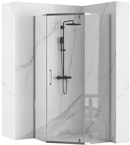 Rea AXIN KROM DUSCHKÅP 90X90x195 cm Transparent härdat säkerhetsglas 6mm (Krom) Utan duschkar