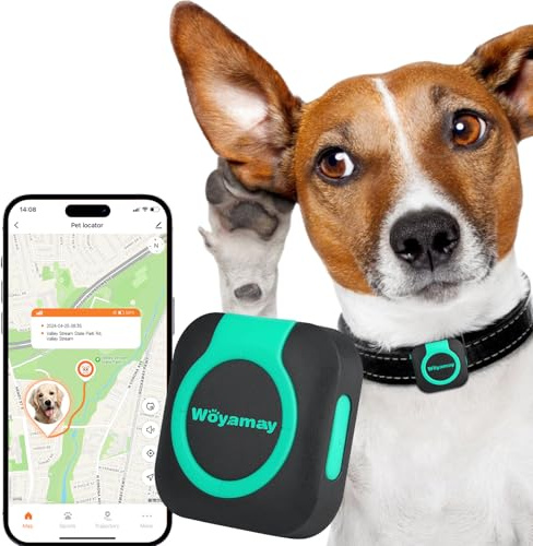 Woyamay GPS Tracker for Dogs and Cats, Mini Cat & Dog GPS Tracker with Health Monitor and GPS Dog Fence, Waterproof GPS Pet Tracker, Works with Any Collar (Android and iOS Universal)