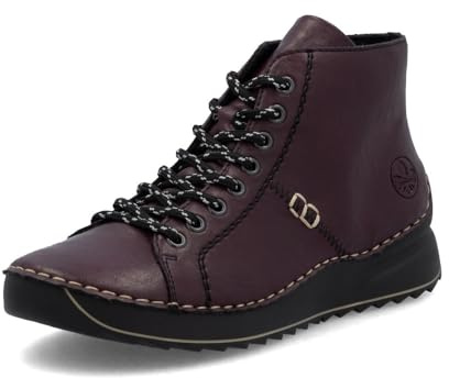 Rieker Femme Bottines 71510, Bottines à lacets pour femme, Rouge 30, 36 EU