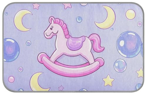 Lindo tapete de refrigeración de verano con diseño de caballo balancín de dibujos animados para perros, camas de mascotas autoenfriables para gatos, mantas extraíbles para perros, M