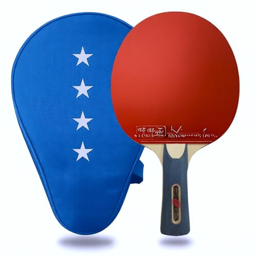 Racchetta da Ping Pong 4 Stelle Professionale ITTF Approved – Performance Avanzata con Struttura a 5 Strati – Alta Velocità Controllo e Rotazione – Ideale per Giocatori Esperti Partite Allenamenti