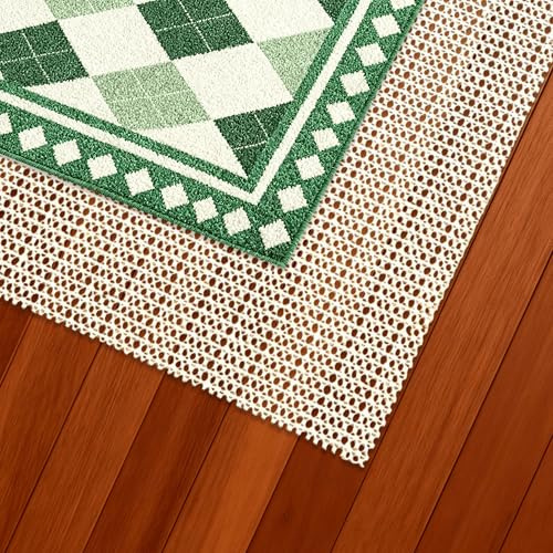 Rete Antiscivolo per Tappeti 60 x 140 cm Rivestimento Antiscivolo Sotto Tappeto per Moquette Tagliabile per Tappeti Parquet Scendiletto Cucina Auto Tampone, bianco
