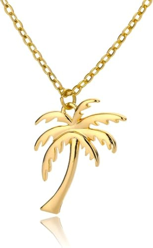 Tjejer tillbehör Palm Tree For Women, 925 Sterling Silver Beach Wave Palm Tree Pendant Coconut Palm Tree, Palm Tree s For Women, Tropical, Palm Tree