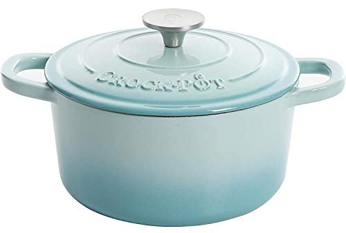 Crock-Pot Artisan Round Enameled Cast Iron Dutch Oven, 5-Quart, Aqua