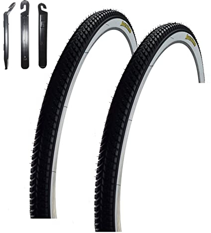 2 x Roverstone 28 Fahrradreifen Weißwand 47-622 (28 x 1,75) inkl. maxxi4you Reifenheber