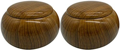 Zerodeko 2 Stück Gehen Sie Glas Schachglas Aus Holz Sushi-go-Spiel Wie Tief Wirst Du Ins Spiel Gehen? Go Spielsteine ​​Halter Schach Gehen Deckel Aufbewahrungskiste Plastik Student Haupt
