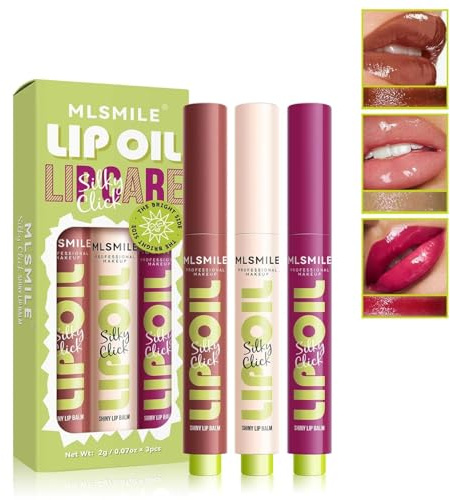3 Stück/Set Plump Lipgloss Lip Oil Set, Fat Lip Oil High Impact Lip Color Lippenstift-Sets Glänzender Lippenstift Lippenbalsam,wischfester Push-Typ Creme-Lippenstift - 3 Farben Make-up Lippenkosmetik