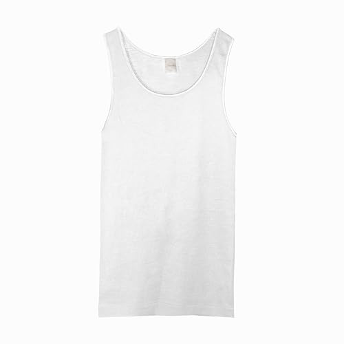 Antonella Débardeur pour femme en laine mérinos et soie à l'épaule large – Débardeur pour femme thermique et respirant – Débardeur pour femme en laine fabriqué en Italie, blanc, XX-Large