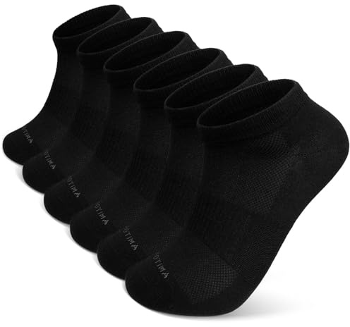 LOFIR Chaussettes Sport en Bambou pour Homme: Socquettes Invisibles Courtes Ultra Douces Respirantes Noir 6 Paires 47-50