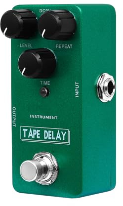 SPYMINNPOO Pédale de Retard de Guitare, Délai Analogique Mini Pédales de Pédales TRUE BYPASSE avec une Interface D'entrée/Sortie de 6,35 Mm pour les Panneaux de Pédale Guitares