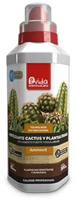 Garden Center Shop | Fertinagro Vida: Fertilizante Cactus y Plantas Crasas 500 ml | Abono Líquido Especial para Cactus y Suculentas | Nutrientes Equilibrados para Crecimiento Saludable
