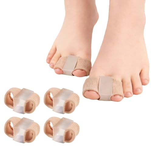 bergxperten Maison Amélie OrthoDoux Séparateurs d'orteils en gel 4 pièces, correcteurs confortables, protecteurs d'orteils ajustables, élastiques, réutilisables, adaptés chaussures fermées et sport