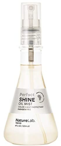 NatureLab Perfect Shine Oil Mist - Heat + Color Protectant Hair Spray for Dull Hair with Grape Stem Cells, Pearl, Platinum Fiber + Hyaluronic Acid - Paraben + Sulfate-Free Hair Oil (4 fl oz/120ml)