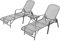 vidaXL Sonnenliege 2 STK. mit Tisch Streckmetall Relaxliege Gartenliege Poolliege Gartenmöbel Liege Klapptisch Strandliege Stahl Anthrazit
