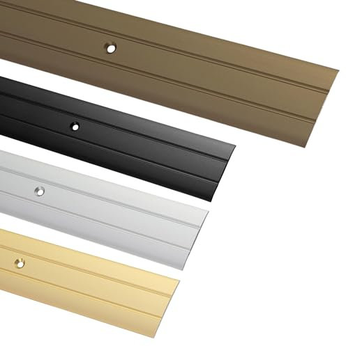 Gedotec Transition Profile for Screwing Aluminium Bronze 200 cm Length 2 m Width 37 mm 1 Piece Transition Rail for Floors Aluminium Floor Strip Perforated Transition Strip Floor Profile for Door