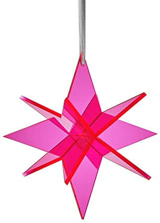 Cazador-del-sol ® - das Original | Estrella | 3D | schwebender Sonnenfänger-Stern rot | Breite 13 cm | Höhe 13 cm