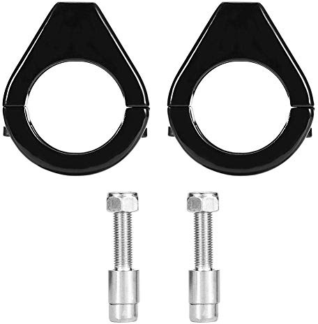 Aramox Soporte de intermitente, motocicleta de aleación de aluminio modificado Soporte de montaje de instalación intermitente 41mm abrazadera de horquilla (negro)