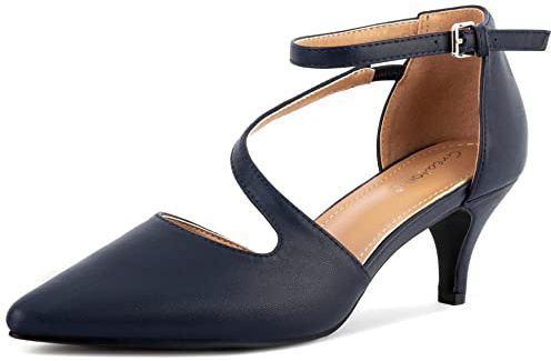 Greatonu Chaussures à Talons Pointues avec Bandes croisées pour Femme