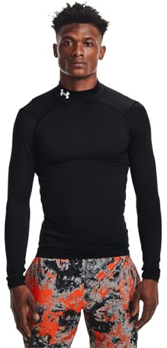Under Armour Men's UA CG Armour Comp Mock, Men's Base Layer with a Polo Neck, Thermal Long Sleeve Top for Winter Running and Skiing with Anti-Odour Technology