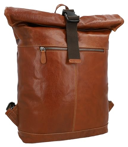 Gusti Leder Rucksack Mattis - Handgefertigter Rolltop Lederrucksack Herren & Damen - Vintage Rucksack Leder Damen & Herren mit Platz für Notebook & Co.