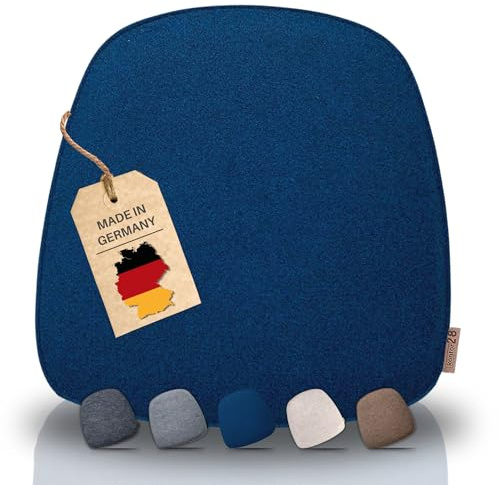 kontor28 - nachhaltiges Sitzkissen Stuhl Komfort, handgefertigt Made in Germany, 39 x 40 cm aus upcycling rPET Filz, Sitzauflage mit Polsterung - Outdoor geeignet & waschbar, Ozean 1er Set