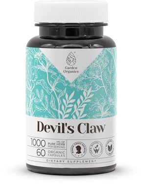 Garden Organics Devil's Claw 60 Capsules | High-Potency Herbal Dietary Supplements | Made with Vegetable Capsules and Devil's Claw (Harpagophytum Procumbens) Dried Root (60 Count)