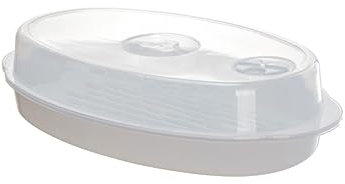 BESTonZON Vaporera De Pescado 1 Juego De Plato De Pescado Al Vapor con Tapa Dim Sum De Microondas Profesional Microondas De Verduras Plato De Vapor De Pescado Vaporera De Mariscos