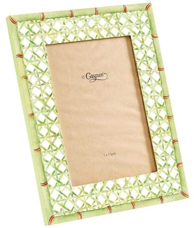 Caspari Trellis Lacquer 5 x 7 Picture Frame in Green - 1 Each
