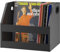YMYNY Supporto di Immagazzinaggio di Dischi in Legno, Scatola di Album in Vinile Con Maniglia, Scaffale del Desktop Organizer Record per Cartelle, Fotografici, Nero, 38×29×29CM HCD001B