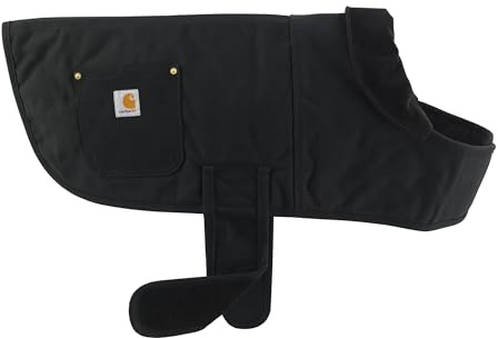 Carhartt Firm Duck Insulated Dog Chore Coat, Durable Weather Resistant Jacket for Cold and Windy Conditions, Black, Large