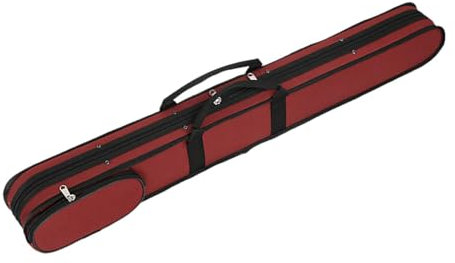 Harilla Kontrabassbogenbox, Kontrabassbogenetui, stabil gepolstert mit Griff, Kontrabassbogen, Bogentasche für Auftritte, Outdoor-Reisen, ROT