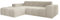 Juskys Sofa Merano Links - Ecksofa 3 Sitzer, Wohnzimmer Couch, in L Form, kleine Eckcouch, mit Ottomane, 245 cm breit - Boucle-Gewebe, Creme