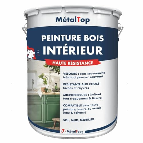 Metaltop - Peinture Bois Interieur - Beige - RAL 1001-1 L - Microporeuse et lessivable pour portes, fenêtres, meubles