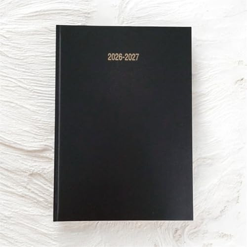 Shineone 2026-2027 A5 Academic Diary Premium Week To View Diary Hardback Cover Appointment & Ribbon Marker, Mid Year Planner, Organizer for Student Teacher Hardback Case Bound (black)