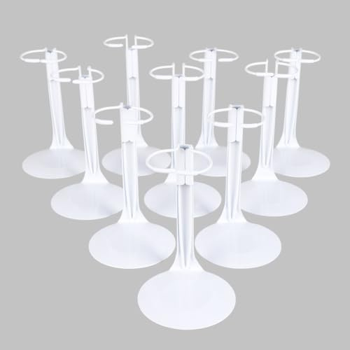 UCanaan Lot de 10 supports de poupée - Support de figurine d'action avec fil de taille extensible pour poupées de 20,3 à 35,6 cm - Pour poupées de 20,3 à 30,5 cm - Convient pour accessoires de poupée