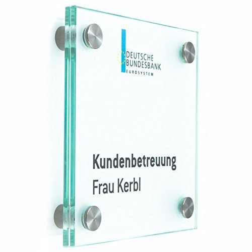 Logistic Sign System Türschild Glas Vitrum B (130/130 mm B4)