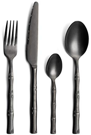 AMEFA - Coffret 16 couverts de table pour 4 personnes - Karma - Acier inoxydable 18/0, Finition PVD (Physical vapor deposition) - Noir