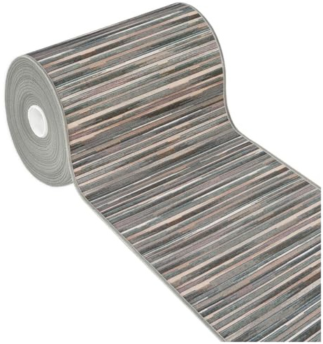 emmevi Tappeto Cucina Bordato Assorbente Tessitura Piatta Multiuso Bagno Camera Stile Bamboo 52X80 Grigio