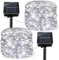 FANSIR Solar Powered String Lights, 2 Pack Outdoor String Solar Garden Fairy Lights Waterproof 23ft 8 Modes 50 LED Copper Wire Decorative Lights for Garden Patio Yard Home Wedding Party (Cool White)