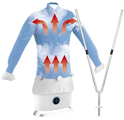 CLEANmaxx Plancha automática de camisas PRO STEAM + accesorio para pantalones | Función vapor, pantalla táctil | Plancha para camisas y blusas | Reduce olores, desinfecta, alisa, refresca