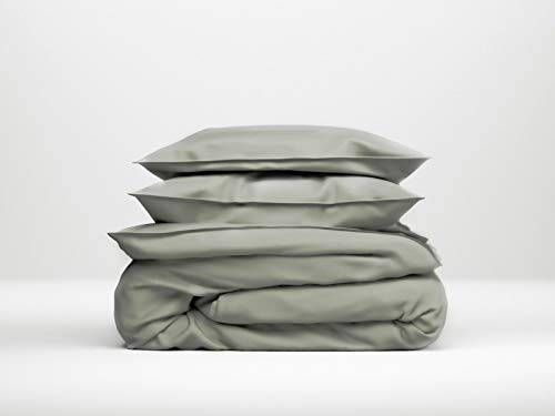 ZO! HOME Satin Bettwäsche 135x200 cm Satinado Uni grau Iron Grey
